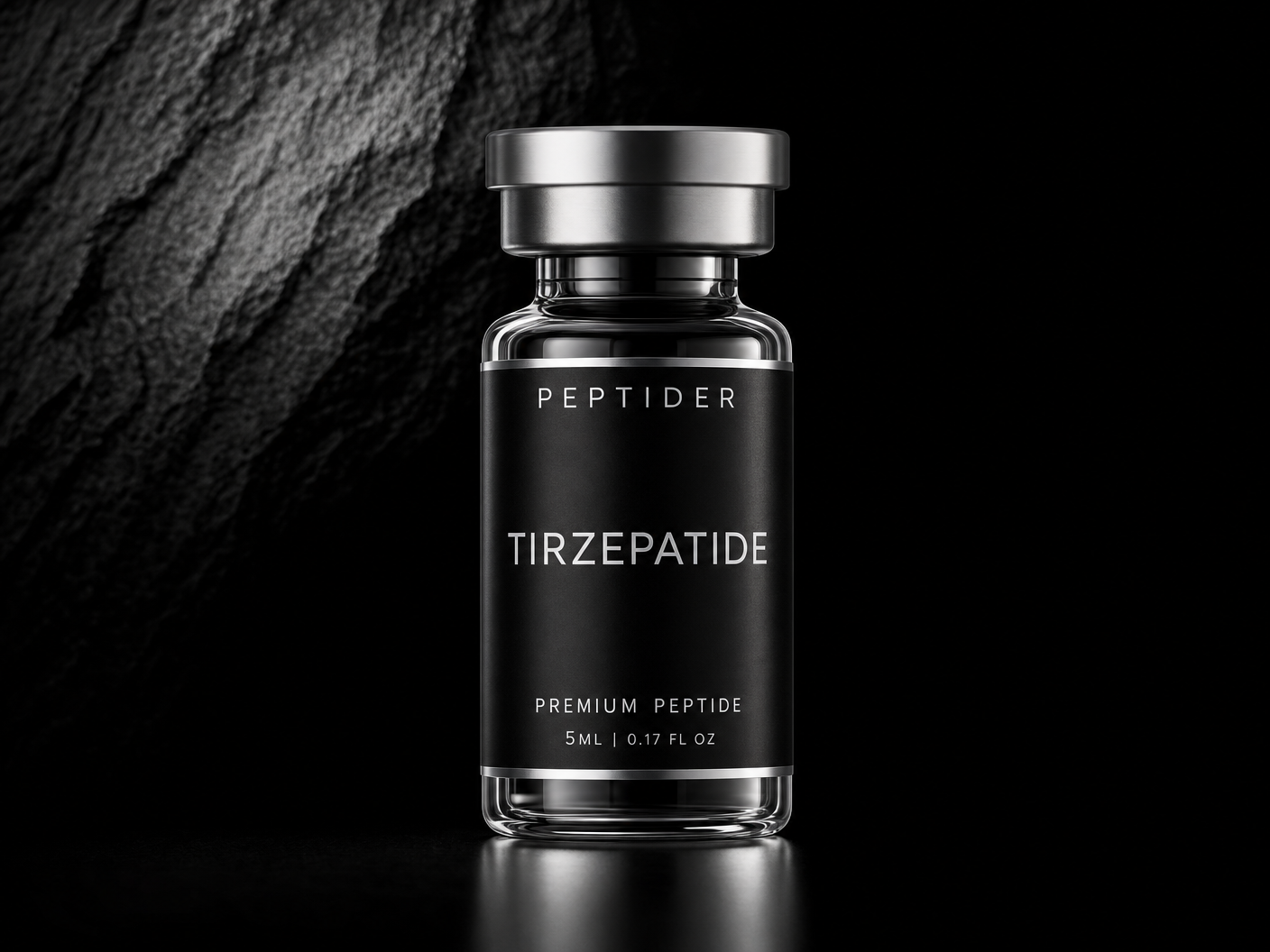 PEPTIDER Tirzepatide premium branded vial with peptide name label